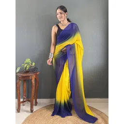 FLOURIOUS Ombre Printed Pure Georgette Saree-picture-37