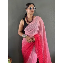FLOURIOUS Ombre Pure Georgette Ready to Wear Saree-picture-32