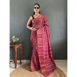 FLOURIOUS Paisley Printed Pure Georgette Saree-picture-28