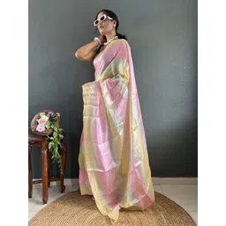 FLOURIOUS Striped Saree image 5