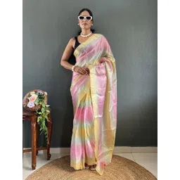 FLOURIOUS Striped Saree image 1