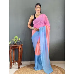 FLOURIOUS Tie and Dye Pure Georgette Saree-picture-39