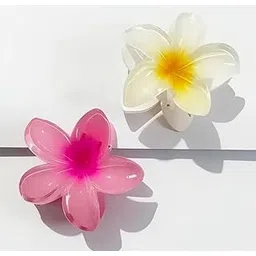 Flower Hair Clips, 2 Pieces, Multicolour, Plumeria Style, Hair Accessories-picture-20