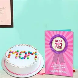 FlowerAura Delicious Silky Smooth Fresh 500 Gram Chocolate Cake With Mom's Greeting Card Gift's For Mother's Day & Mom's Birthday (Same Day Delivery)-picture-12