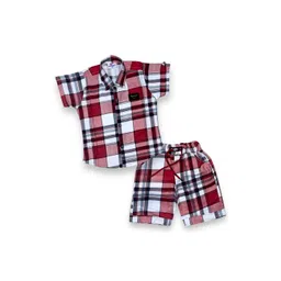 FLUEMART Boys Checked Shirt with Shorts-picture-33