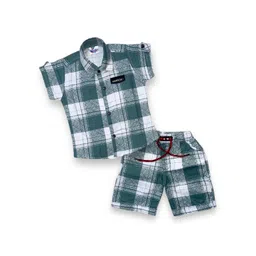FLUEMART Boys Checked Shirt with Shorts-picture-15