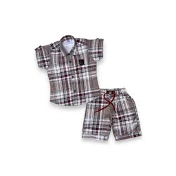 FLUEMART Boys Checked Shirt with Shorts-picture-38