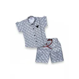 FLUEMART Boys Printed Shirt with Shorts-picture-35