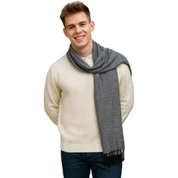flyer Striped Viscose Men Grey Stole, Scarf, Fancy Scarf-picture-10