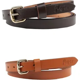 flyer Women Casual, Formal, Evening, Party Brown, Tan Genuine Leather Belt-picture-10