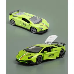 The Flyers Bay 1:32 Scale DieCast Metal Pull-Back Action Openable Doors Premium Car Toy for Kids Realistic Miniature Model Gift 2+yrs Girls Boys (Green)-picture-34
