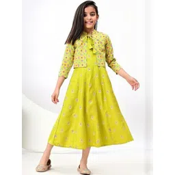 Flyfinns Girls Yellow Viscose Rayon Clothing Set-picture-33