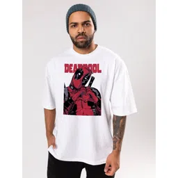 FLYIND VOGUE OUTFIT Men Deadpool Bio Finish Graphic Printed Cotton Oversized T-shirt-picture-13