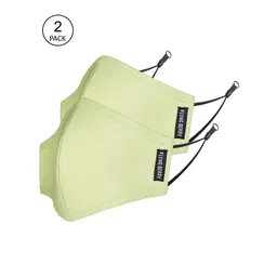 FLYING BERRY Pack Of 2 Lime Green Solid 3-Ply Reusable Anti Pollution N95 Masks-picture-19