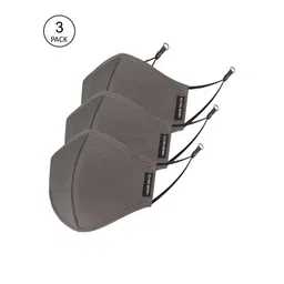 FLYING BERRY Pack Of 3 Grey Solid 3-Ply Anti-Pollution Reusable Cloth Face Masks-picture-37