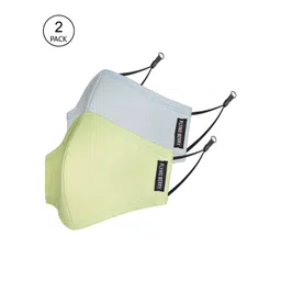 FLYING BERRY Unisex Pack Of 2 Solid 3-Ply Reusable Anti Pollution Linen N95 Masks-picture-22