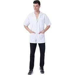 FLYING FISH Unisex Terri Cotton Lab Coat (HALF SLEAVES_White)-picture-29