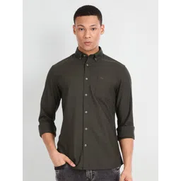 Flying Machine Button-Down Collar Slim Fit Pure Cotton Casual Shirt-image-0