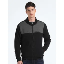 Flying Machine Colourblocked Mock Collar Sweatshirt-picture-16