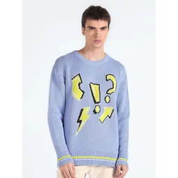 Flying Machine Graphic Printed Pure Cotton Pullover-picture-39