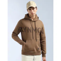 Flying Machine Men Brand Logo Printed Regular Fit Hooded Pullover Sweatshirt-picture-35