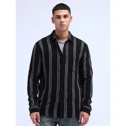 Flying Machine Men Classic Opaque Striped Casual Shirt-picture-34