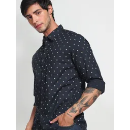Flying Machine Men Cotton Slim Fit Opaque Printed Casual Shirt-picture-31