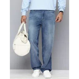 Flying Machine Men F55 Cobain Loose Straight Fit Heavy Fade Pure Cotton Jeans-picture-24