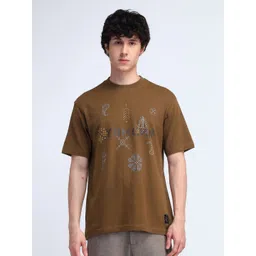 Flying Machine Men Graphic Printed Round Neck Cotton T-shirt-image-3