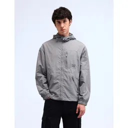 Flying Machine Men Hooded Solid Casual Bomber Jacket-picture-22