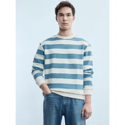 Flying Machine Men Horizontal Striped Relaxed Fit Sweatshirt-picture-36