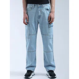 Flying Machine Men Loose Relaxed Fit Light Fade Cargo Jeans-picture-18