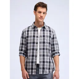 Flying Machine Men Manhattan Slim Fit Opaque Checked Casual Shirt-picture-26
