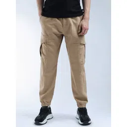 Flying Machine Men Mid Rise Relaxed Fit Cargo Style Joggers-image-43