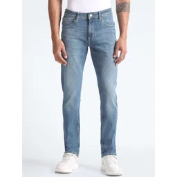 Flying Machine Men Mid-Rise Straight Fit Stone Wash Heavy Fade Stretchable Jeans-picture-37