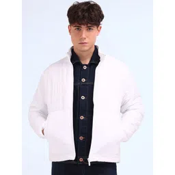 Flying Machine Men Mock Collar Solid Casual Padded Jacket-picture-38