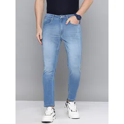 Flying Machine Men Relaxed Tapered Fit Mid-Rise Light Fade Stretchable Jeans-picture-24