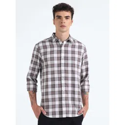 Flying Machine Men Slim Fit Buffalo Checks Pure Cotton Casual Shirt-picture-10