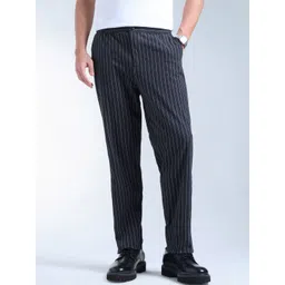 Flying Machine Men Striped Relexed Fit Trousers-picture-35
