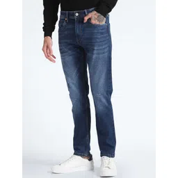 Flying Machine Men Tapered Fit Low Distress Light Fade Stretchable Jeans-picture-35