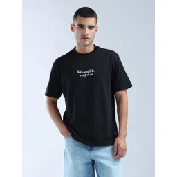 Flying Machine Men Typography Printed Round Neck Cotton Relaxed Fit T-shirt-picture-14