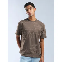 Flying Machine Men Typography Printed Round Neck Cotton Relaxed Fit T-shirt-picture-10