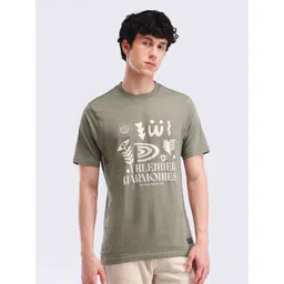 Flying Machine Men Typography Printed Round Neck Cotton T-shirt image 4