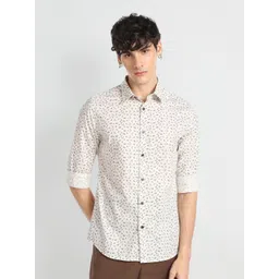 Flying Machine Micro Ditsy Printed Pure Cotton Slim Fit Casual Shirt-picture-19