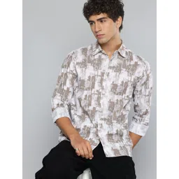 Flying Machine Pure Cotton Abstract Printed Textured Slim Fit Casual Shirt-picture-28