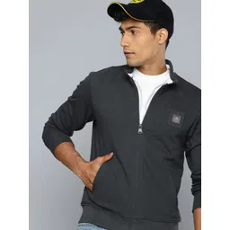 Flying Machine Pure Cotton Mock Collar Sweatshirt-picture-38