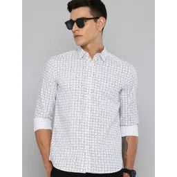 Flying Machine Pure Cotton Slim Fit Abstract Printed Casual Shirt-picture-18