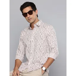 Flying Machine Pure Cotton Slim Fit Abstract Printed Textured Shirt-picture-22
