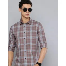Flying Machine Pure Cotton Slim Fit Checked Casual Shirt-picture-32
