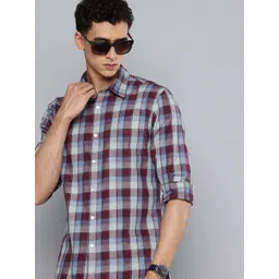 Flying Machine Pure Cotton Slim Fit Checked Casual Shirt-picture-27
